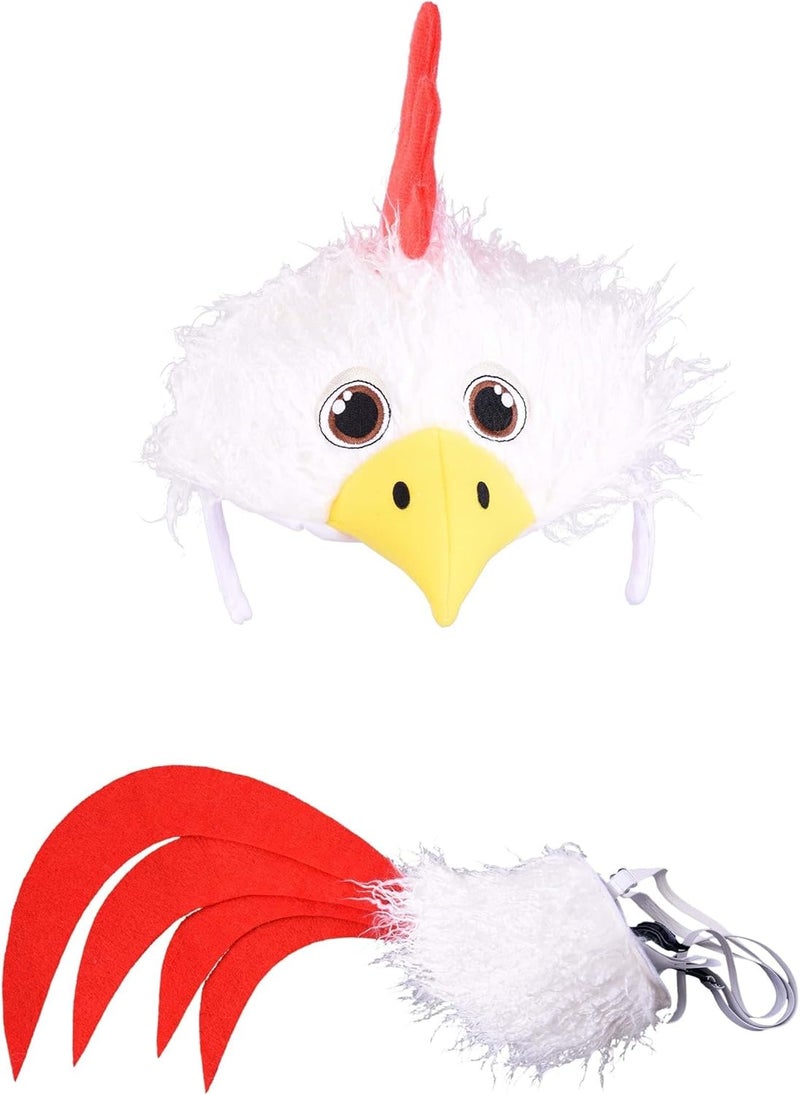 elope Chicken Soft Headband & Tail Costume Accessory Kit - Soft Sculpted Beak and Tail with Adjustable Elastic - Image 1
